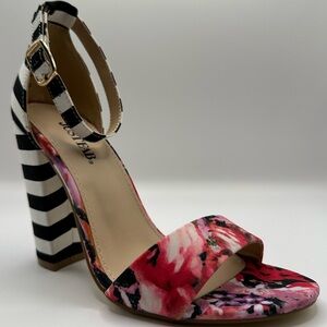 Cute fun striped heels with floral